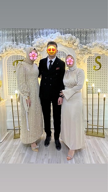 38 Beden Saten elbise ve eşarbı