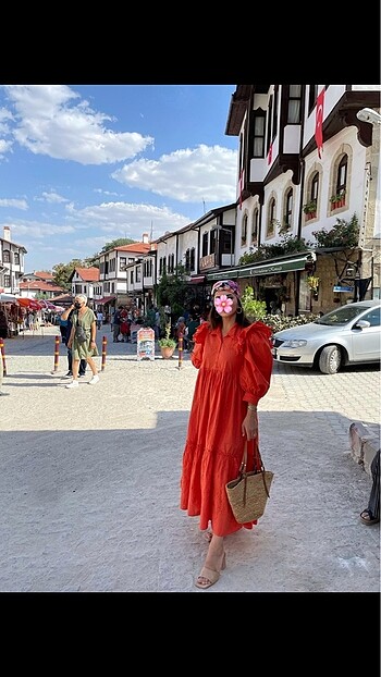 s Beden kırmızı Renk Uzun elbise