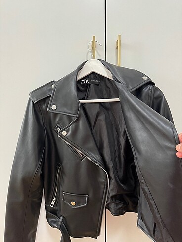 m Beden Deri biker ceket
