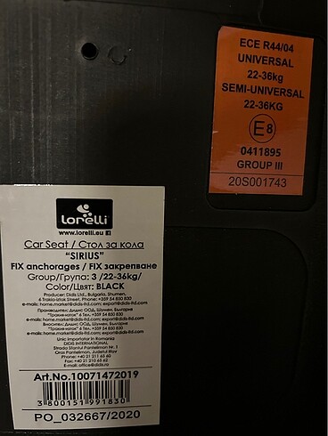 Diğer Beden gri Renk Lorelli Sirius Oto Koltuğu Yükseltici