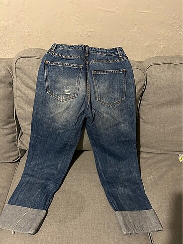 xs Beden lacivert Renk Zara yırtık kot pantolon