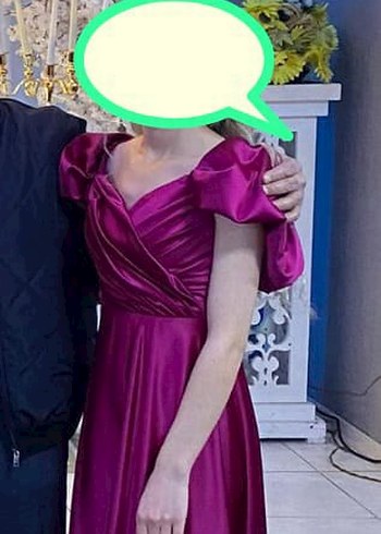 Saten Elbise Fuşya
