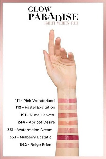 L'Oréal Paris Loreal Glow Paradise Mulberry Ecstatic Ruj
