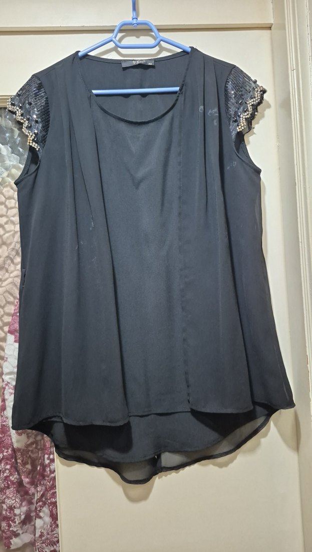 Siyah Şifon Kadın Bluz - Görsel 2