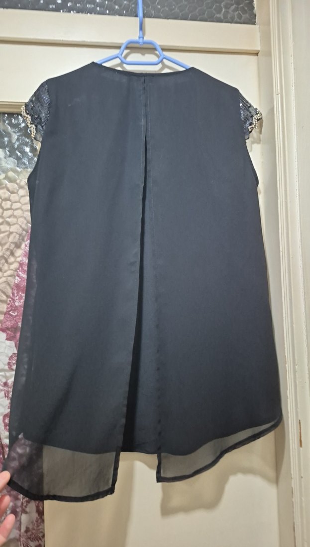 Siyah Şifon Kadın Bluz - Görsel 5