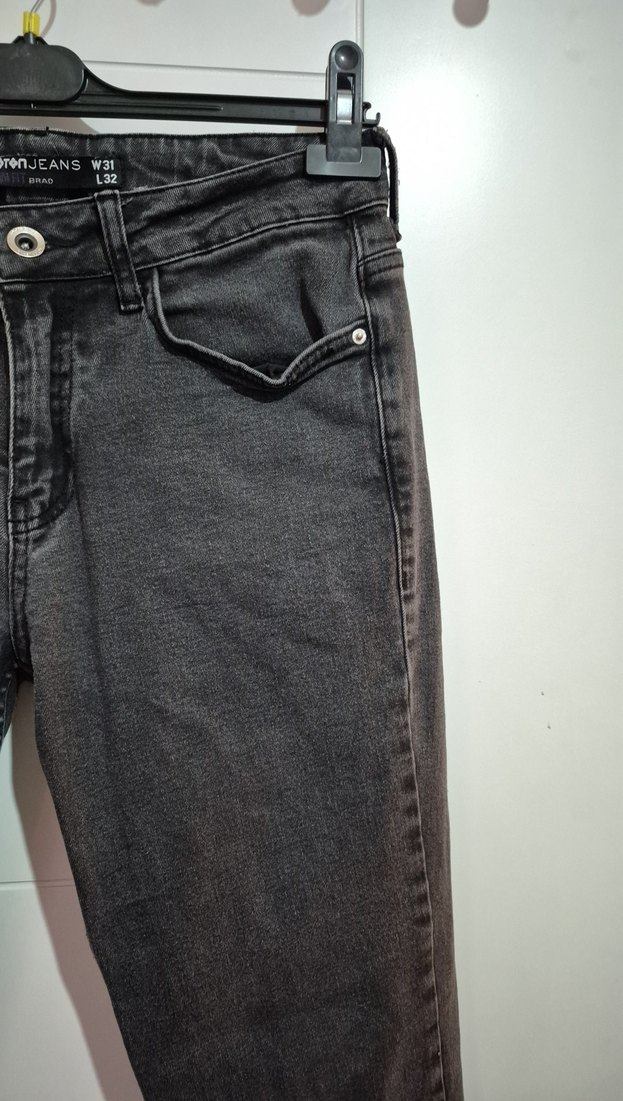 Gri Erkek Kot Pantolon - Regular Fit - Görsel 4