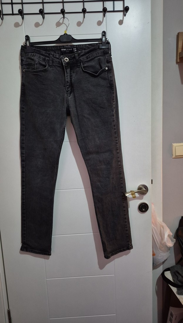 Gri Erkek Kot Pantolon - Regular Fit - Görsel 5