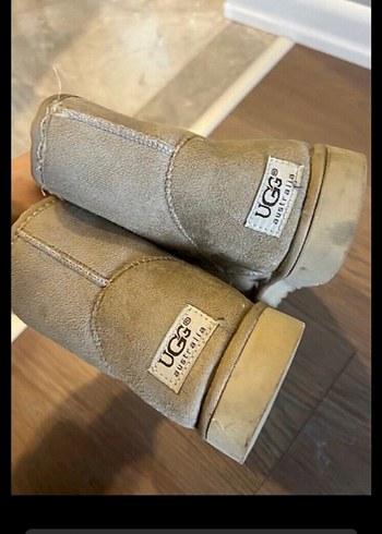 Ugg Bej Süet Kadın Kürklü Dolgu Topuk Bot