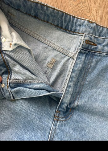 l Beden mavi Renk Kadın Mavi Bol Kesim Midi Kot Pantolon