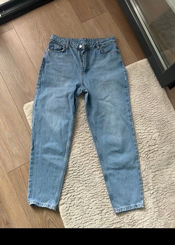 Kadın Mavi Bol Kesim Midi Kot Pantolon