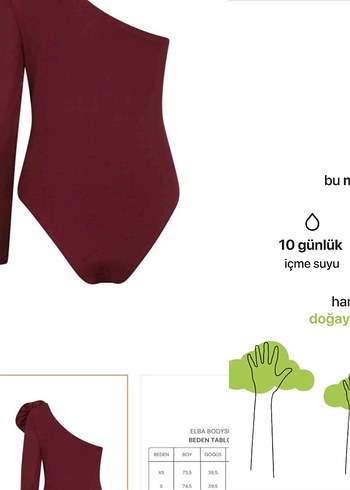 Bordo Uzun Kollu Drapeli Kadın Monokini - Görsel 2