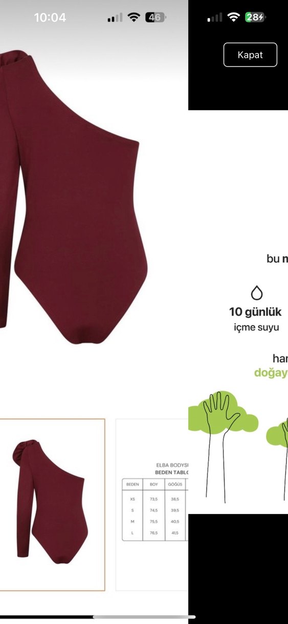Bordo Uzun Kollu Drapeli Kadın Monokini - Görsel 2