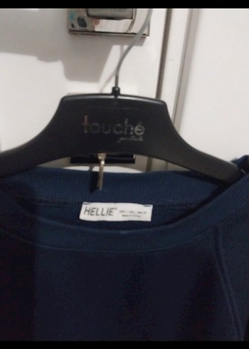 m Beden Lacivert Kadın Sweatshirt, Bisiklet Yaka, Salaş
