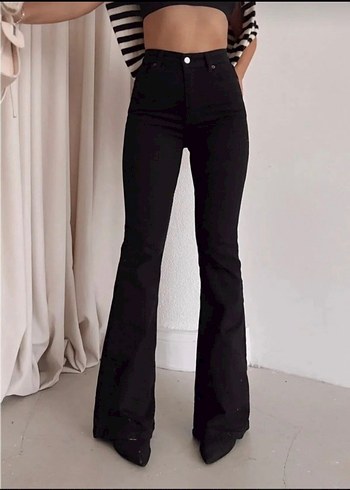 Siyah Kadın Regular Fit Midi Kot Pantolon