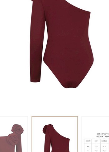 Bordo Tek Kollu Drapeli Kadın Monokini - Görsel 2