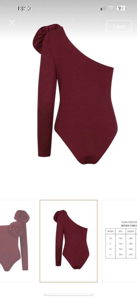 Bordo Tek Kollu Drapeli Kadın Monokini - Görsel 2