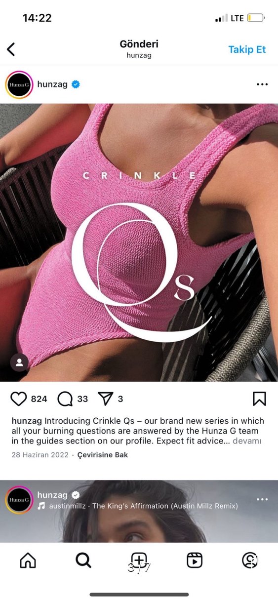 Hunza G Pembe Kare Yaka Mayo - Görsel 4