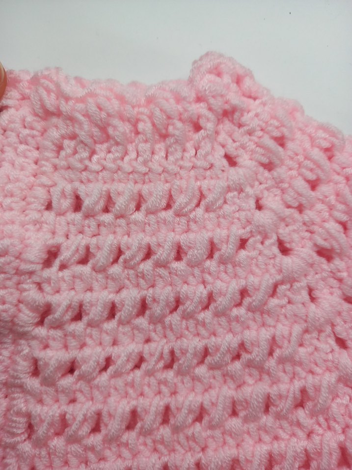 Kız Çocuk Pembe Kısa Kollu Örgü Hırka - Görsel 2