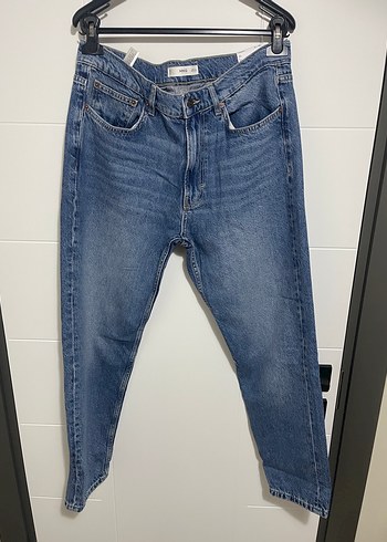 Mango Duz Mavi Renk Jean Pantolon Mango