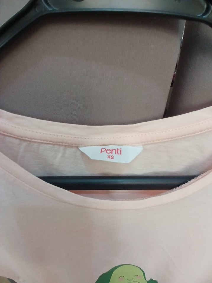 Pembe Baskılı Kısa Kollu Hamile Tişörtü - Görsel 5