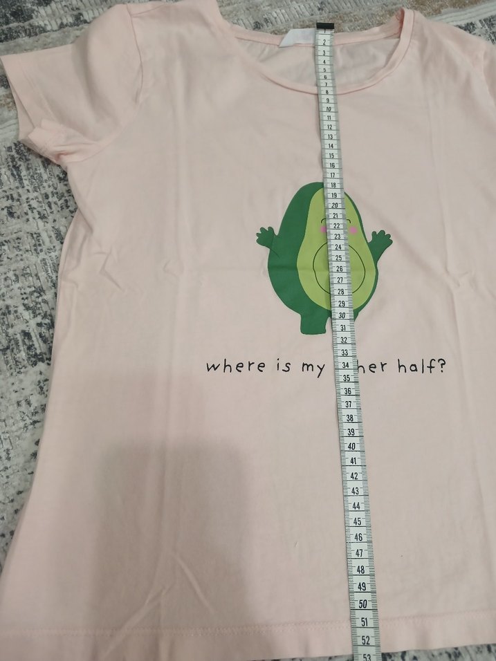 Pembe Baskılı Kısa Kollu Hamile Tişörtü - Görsel 4