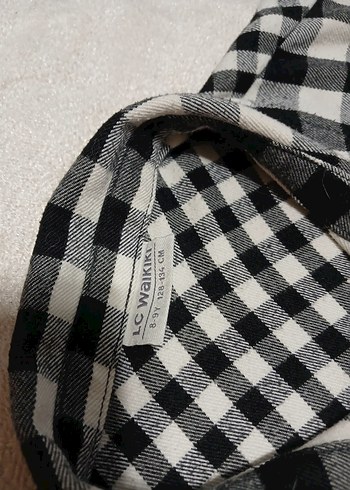 Gri Kareli Düğmeli çocuk Gömlek - Görsel 5