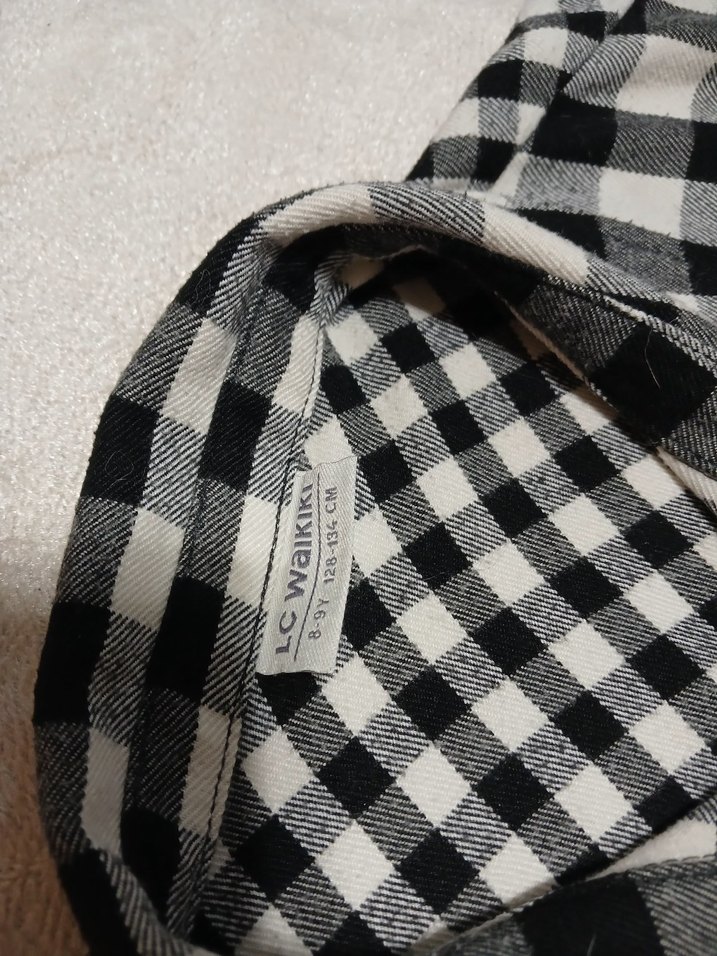 Gri Kareli Düğmeli çocuk Gömlek - Görsel 5