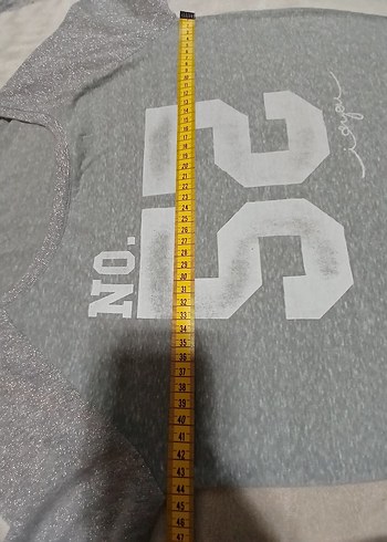 Gri Baskılı kadin Uzun Kollu Tişört - Görsel 4