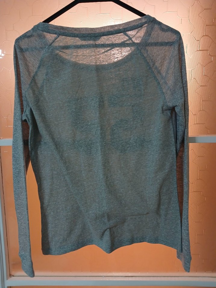 Gri Baskılı kadin Uzun Kollu Tişört - Görsel 2