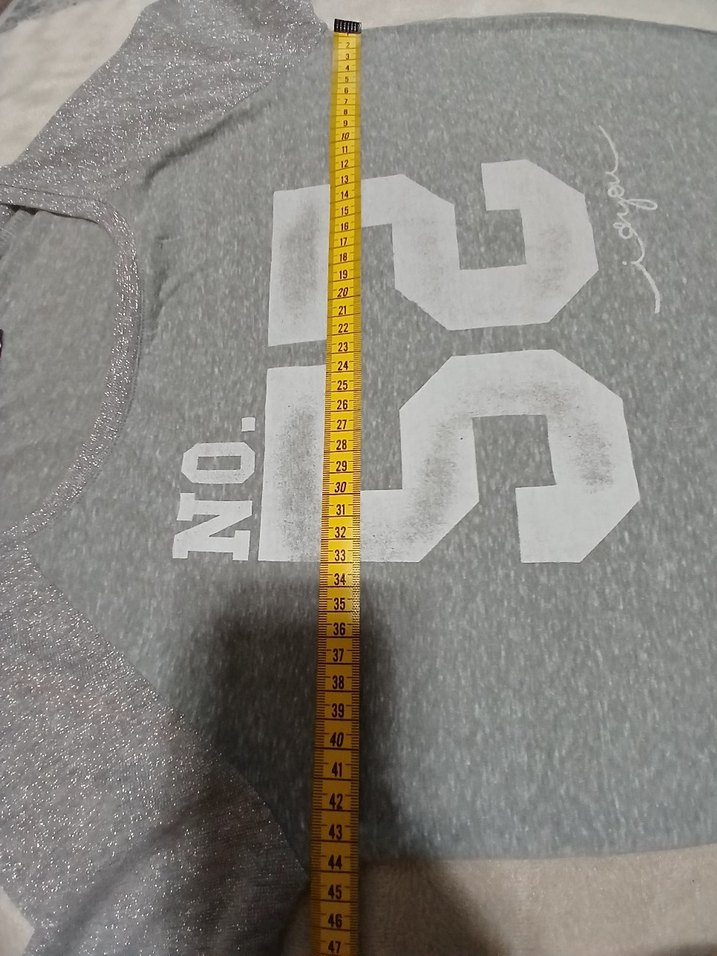 Gri Baskılı kadin Uzun Kollu Tişört - Görsel 4