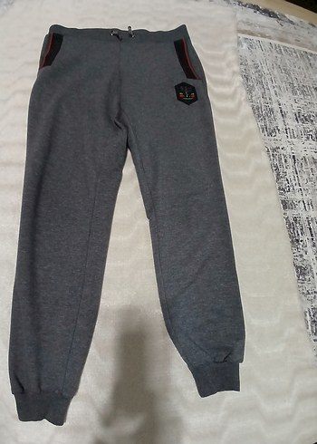 Gri Erkek Düğmeli Rahat Kesim Eşofman - Görsel 4