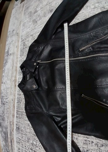 Siyah Deri Biker Ceket - Görsel 5
