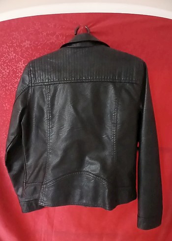 Siyah Deri Biker Ceket - Görsel 2