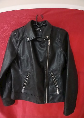 Siyah Deri Biker Ceket - Görsel 3