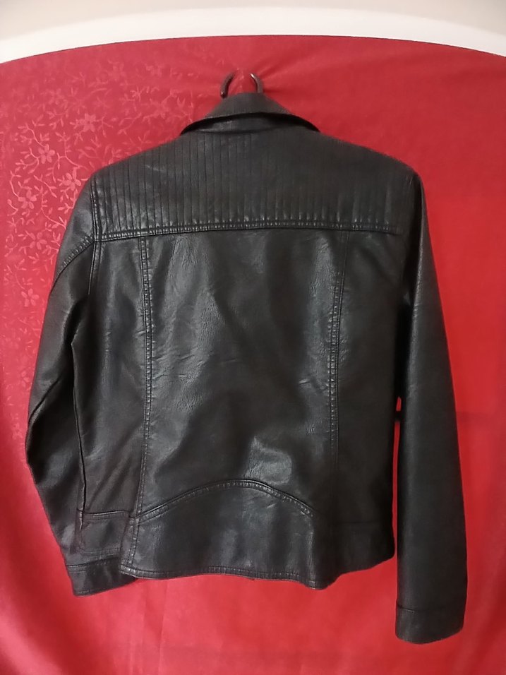 Siyah Deri Biker Ceket - Görsel 2