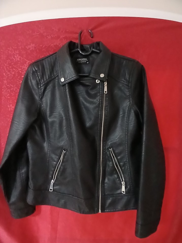 Siyah Deri Biker Ceket - Görsel 3