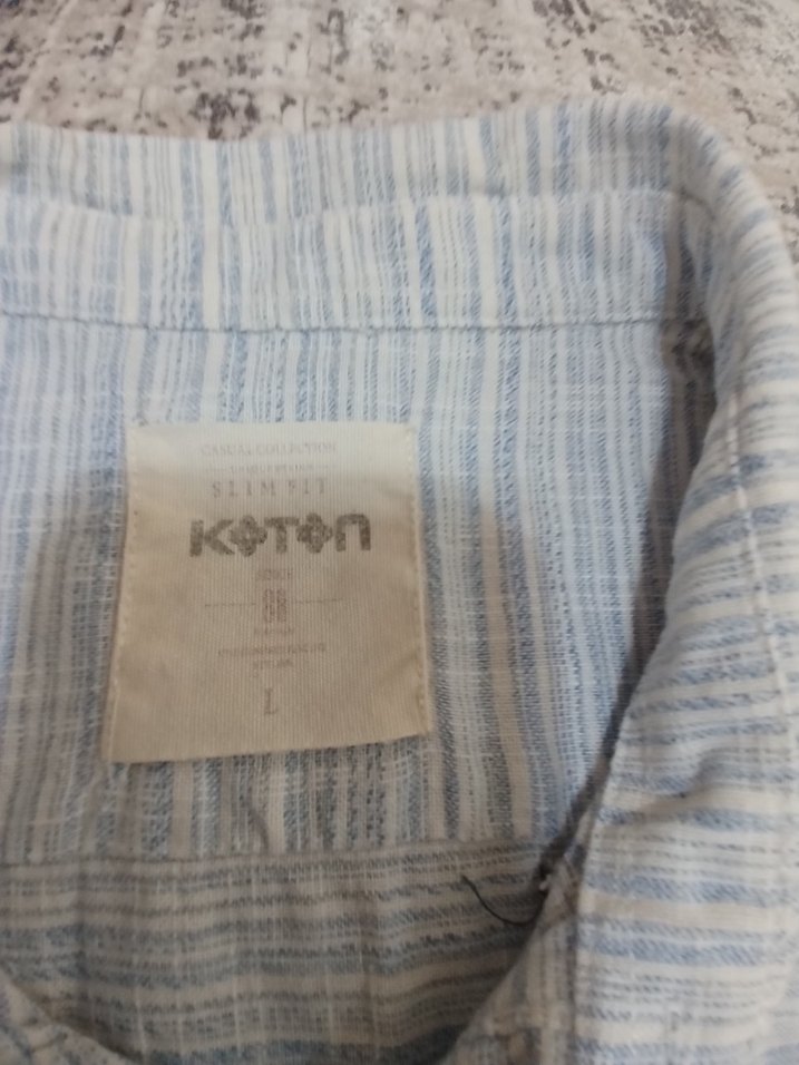 Gri Keten Erkek Gömlek Uzun Kollu - Görsel 5