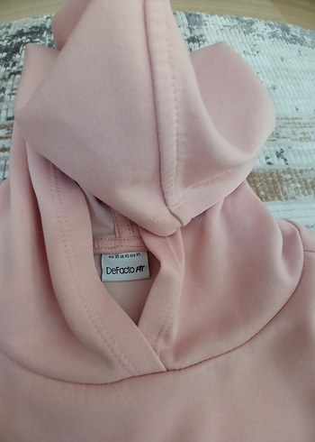 Pembe Kadın Midi Sweatshirt - Görsel 4