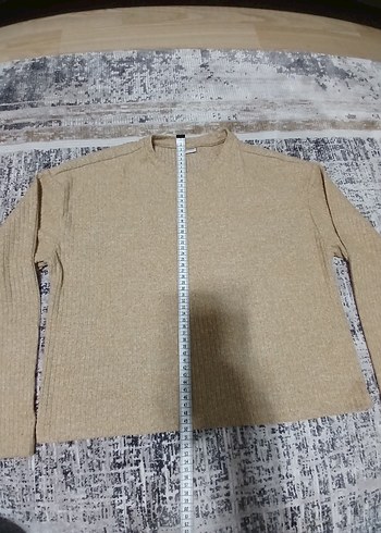 Bej Kadın Triko Kazak, Yuvarlak Yaka, Rahat Kesim - Görsel 6