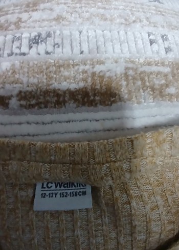 Bej Kadın Triko Kazak, Yuvarlak Yaka, Rahat Kesim - Görsel 5