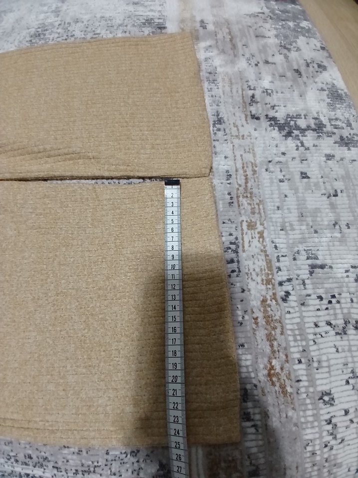 Bej Kadın Triko Kazak, Yuvarlak Yaka, Rahat Kesim - Görsel 4