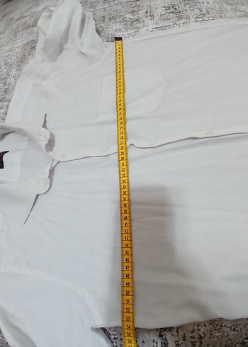 Erkek Beyaz Keten Uzun Kollu Gömlek - Görsel 3