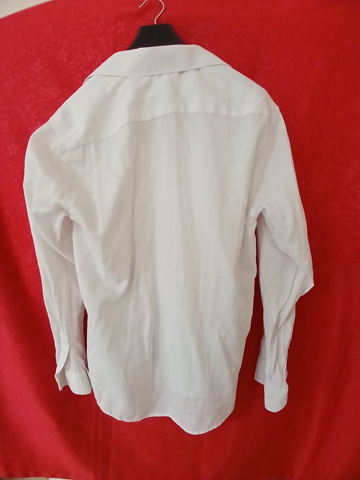 Erkek Beyaz Keten Uzun Kollu Gömlek - Görsel 2