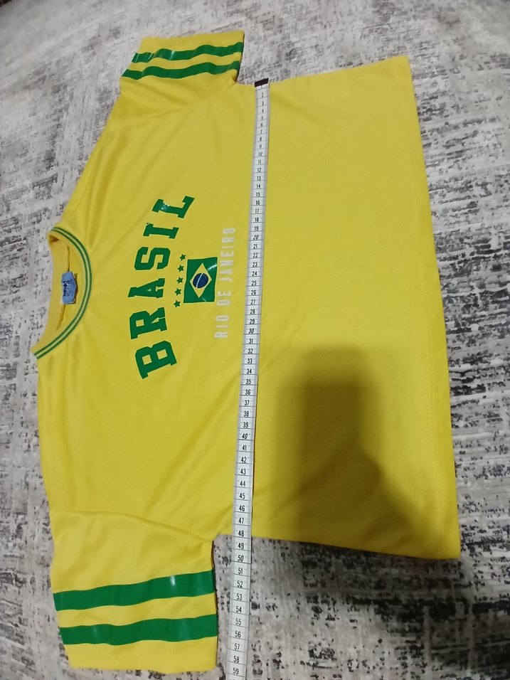 Sarı Baskılı Kemerli Kız Tişörtü - Görsel 4