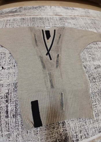 Gri Örgü Kadın Mini Kazak - Görsel 3