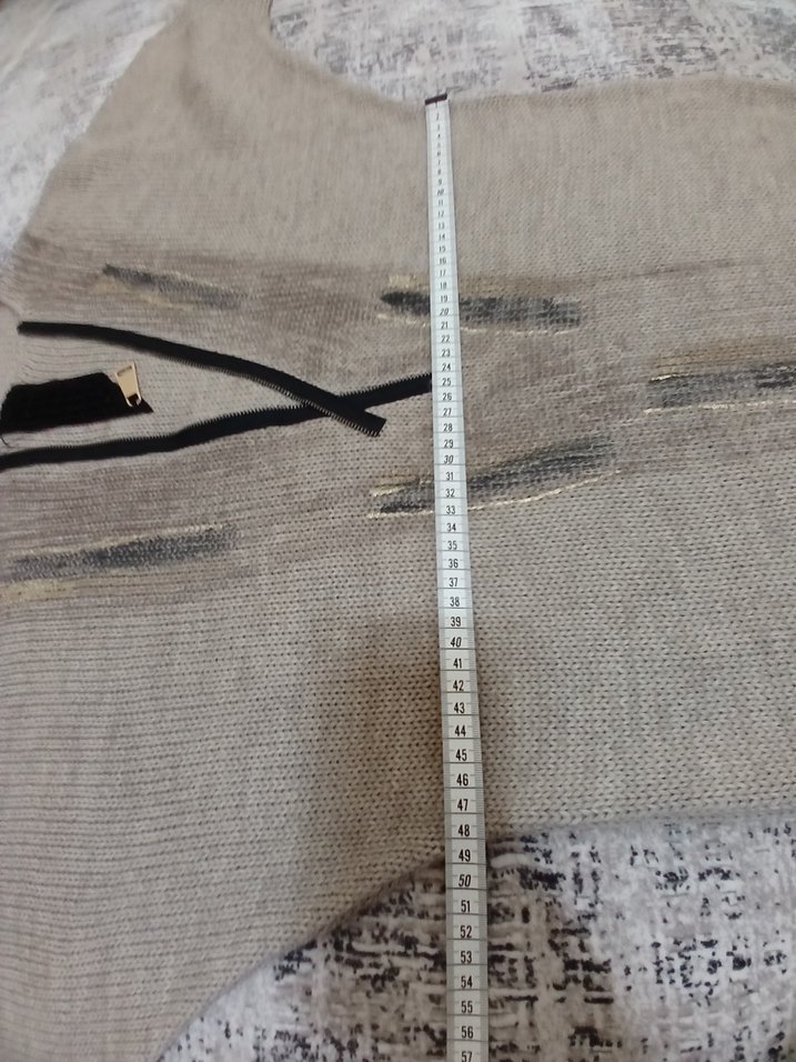 Gri Örgü Kadın Mini Kazak - Görsel 5