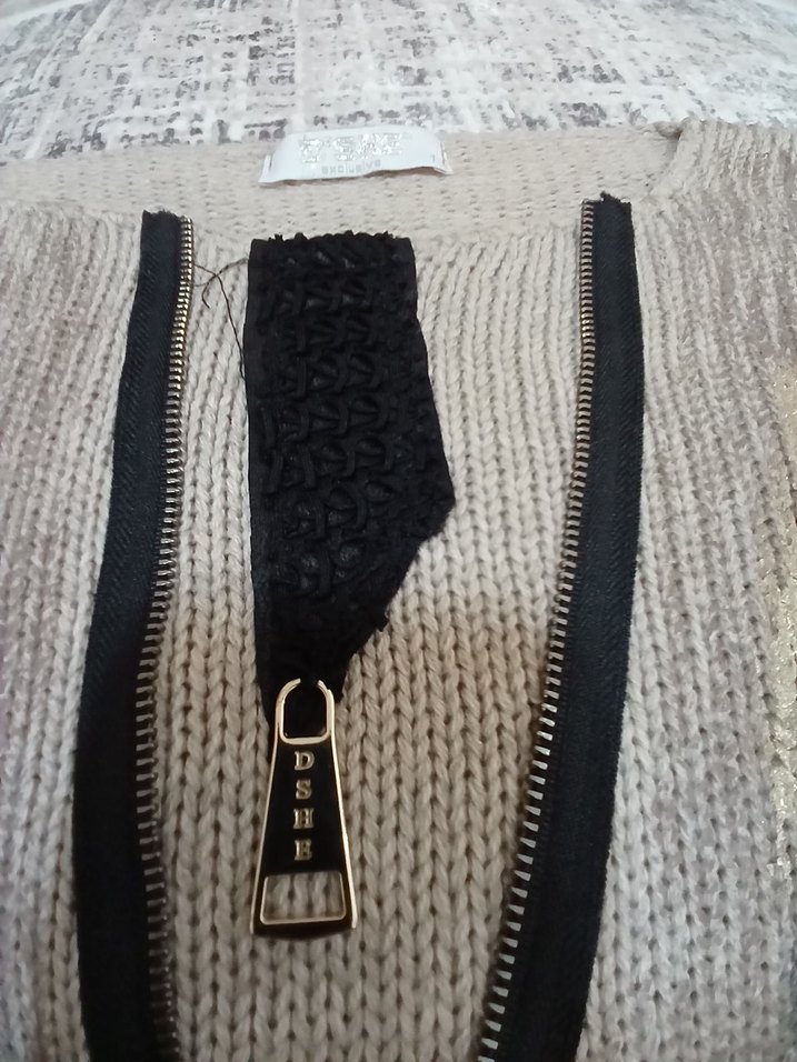 Gri Örgü Kadın Mini Kazak - Görsel 4