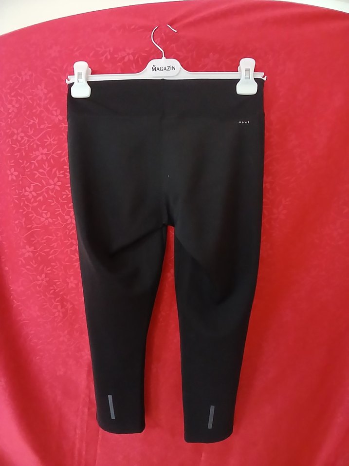 Siyah Esnek Midi Kadın Tayt - Görsel 2