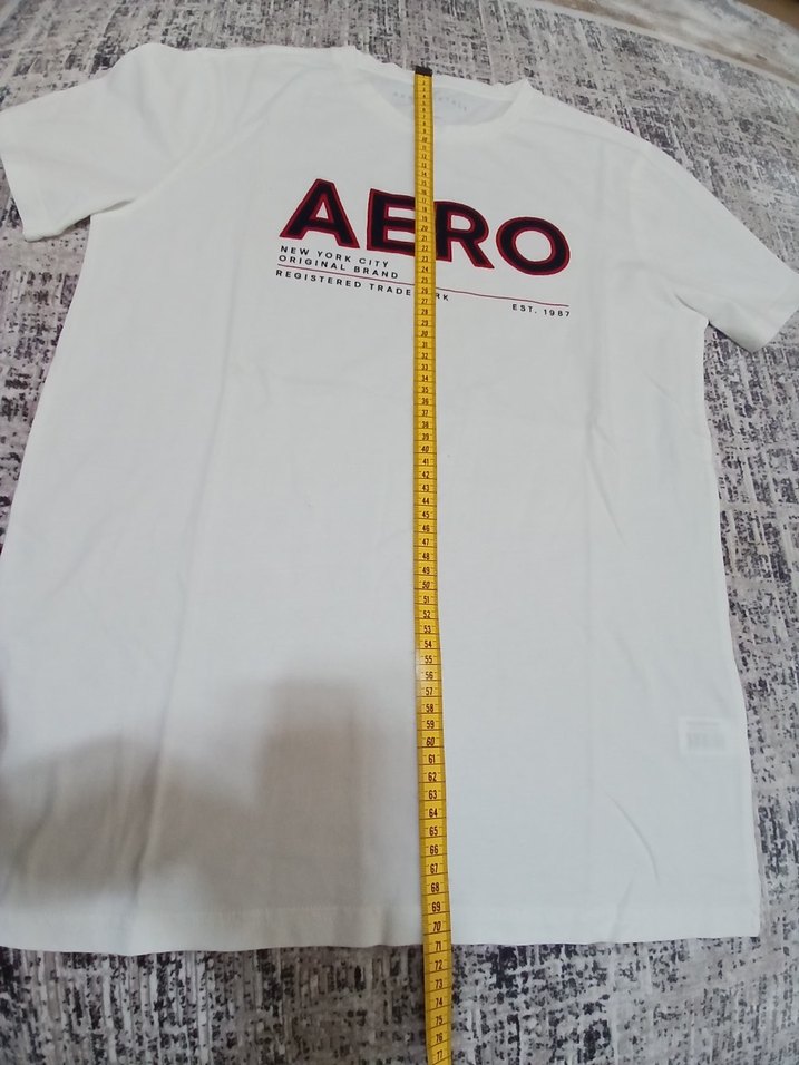 Beyaz Erkek AERO Baskılı Tişört - Görsel 4