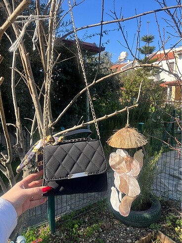  Beden siyah Renk Fular Detay Çanta